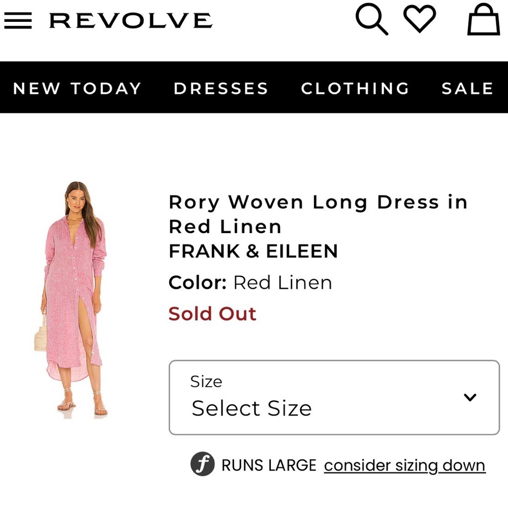 REVOLVE Frank & Eileen Red Button-Front Linen Maxi Dress M - Picture 4 of 8